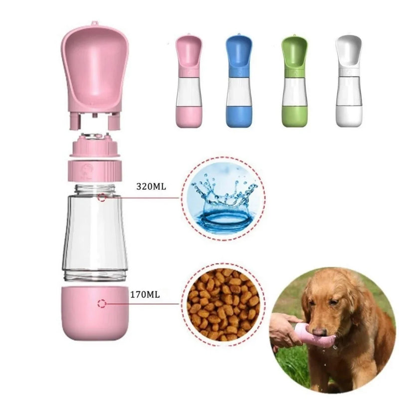 Garrafa de Água Portátil para Cães e Gatos – 490ML com Dispensador Integrado